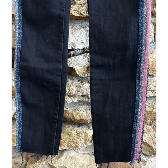 Women’s Mother High Waisted Looker Ankle Fray in Guilty Glitter Racer Size 24 - Picture 3 of 9